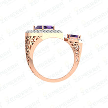 14K Rose Gold Diamond Rings for Her Sarafa Bazar India