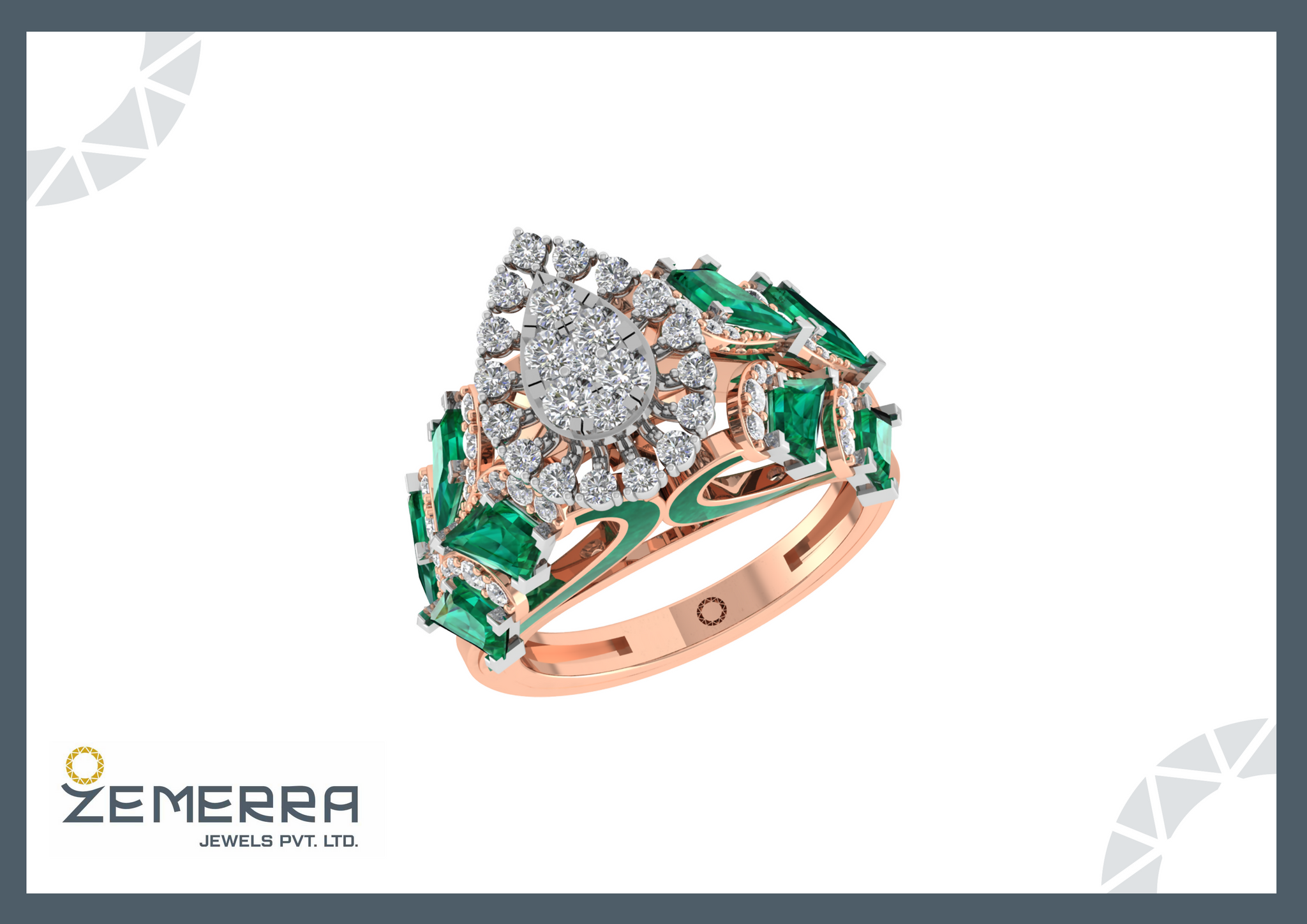 14k Rose Gold & Nutural Diamond Ring - New Look Sarafa Bazar India