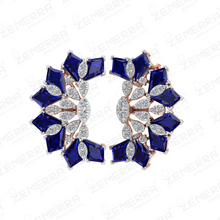 14K Real Gold Diamond Kite Shape Stone Necklace Set Sarafa Bazar India