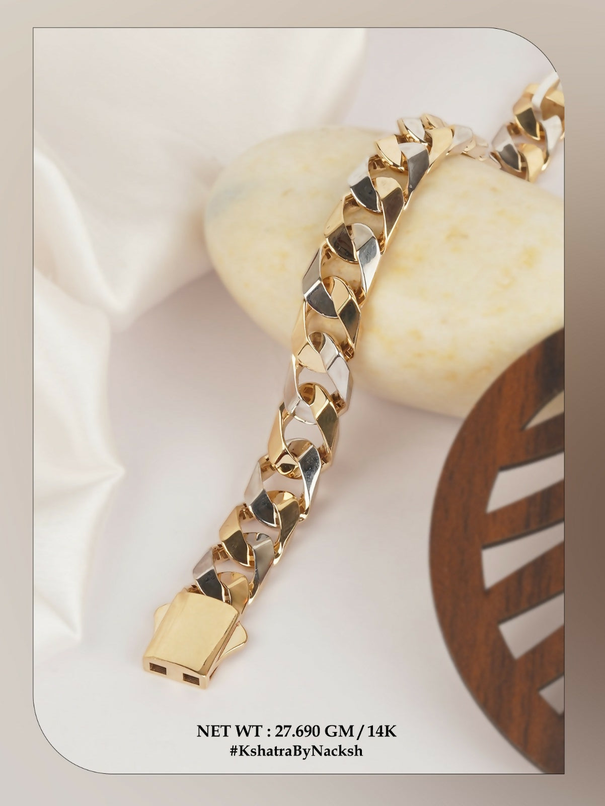 14kt Rose Gold Italian Gents Bracelet Sarafa Bazar India