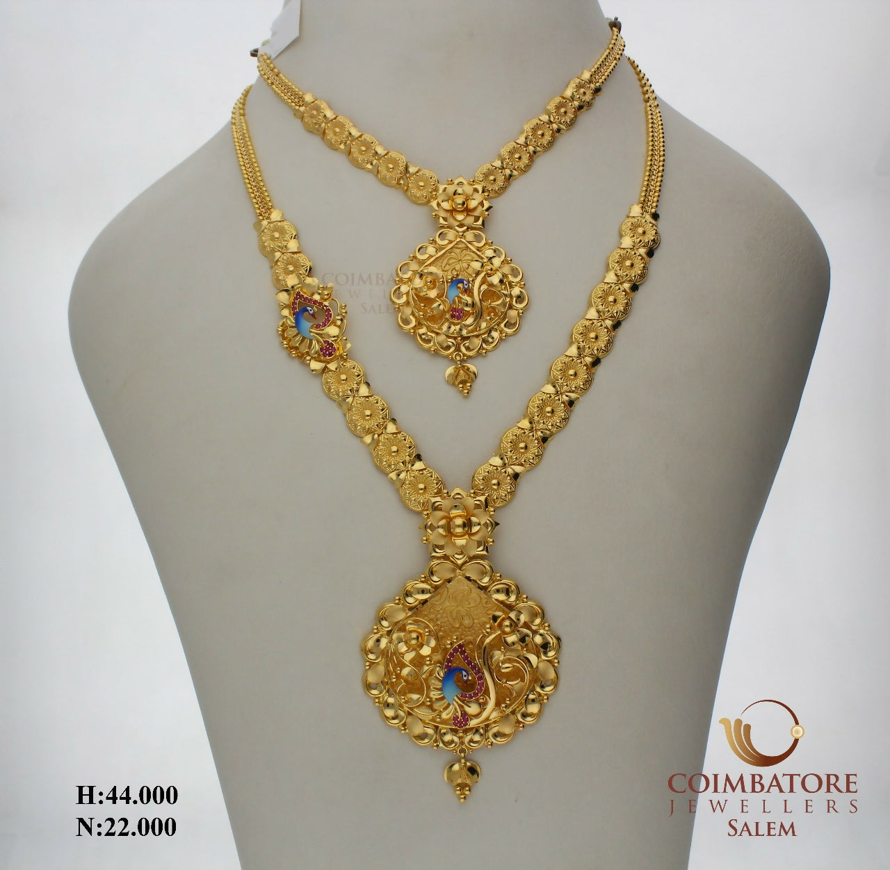 Casting Fusion Necklace & Long Set Sarafa Bazar India