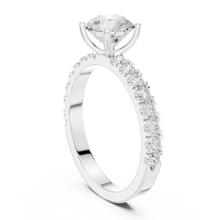 Round Cut Lab Grown Diamond Women's Ring 9Kt White Gold LR-75 Sarafa Bazar India