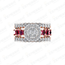 14K Rose Gold Diamond Halo Engagement Ring Sarafa Bazar India