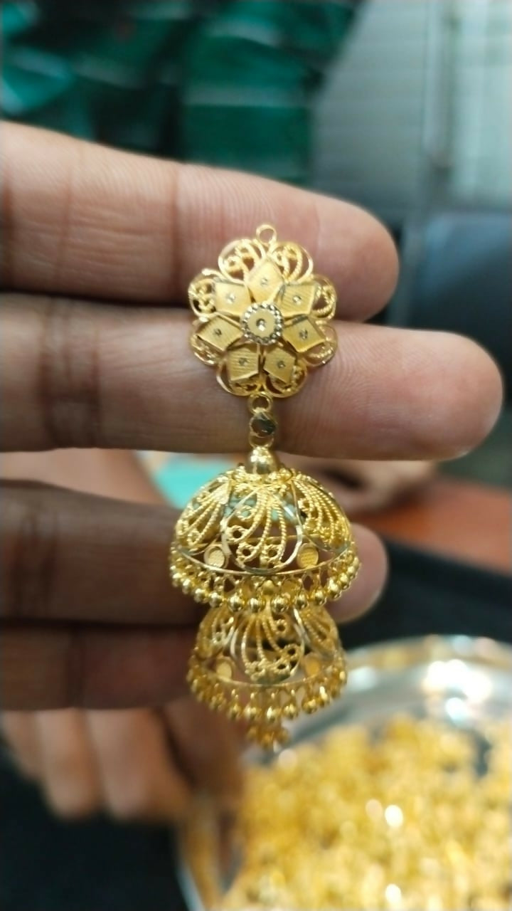 Gold Jhumki Sarafa Bazar India