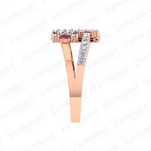 14K gold diamond ring with red stone in a floral design Sarafa Bazar India