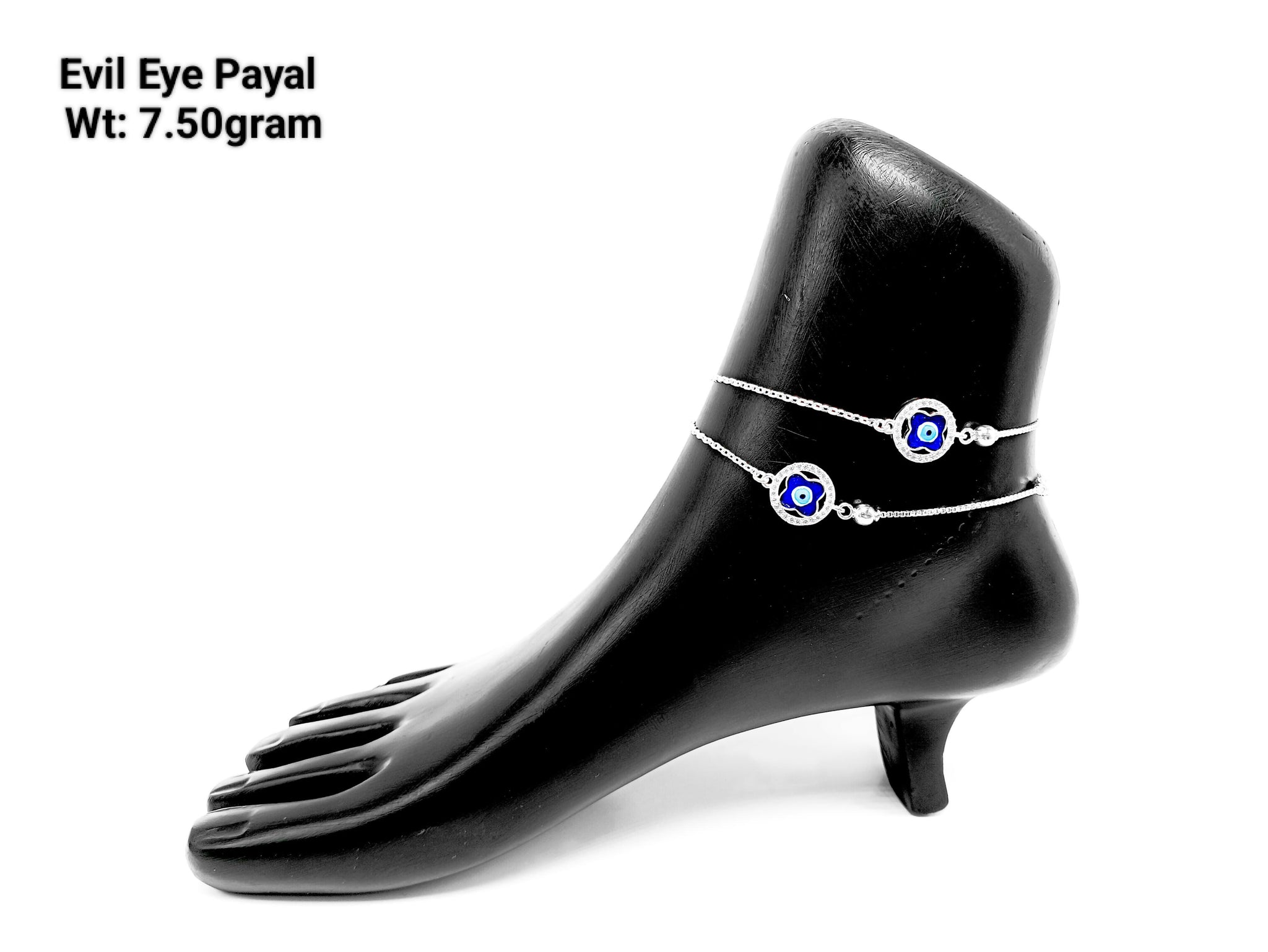 925 Silver Evil Eye Payal Sarafa Bazar India