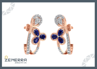 Classic 14k Gold Diamond Bali Earring With Pears Shape Sarafa Bazar India