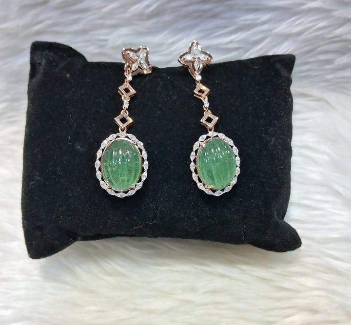 Rose Gold Earrings Sarafa Bazar India