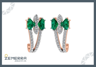 Top Rated 14K Rose Gold Diamond Bali For Women Sarafa Bazar India