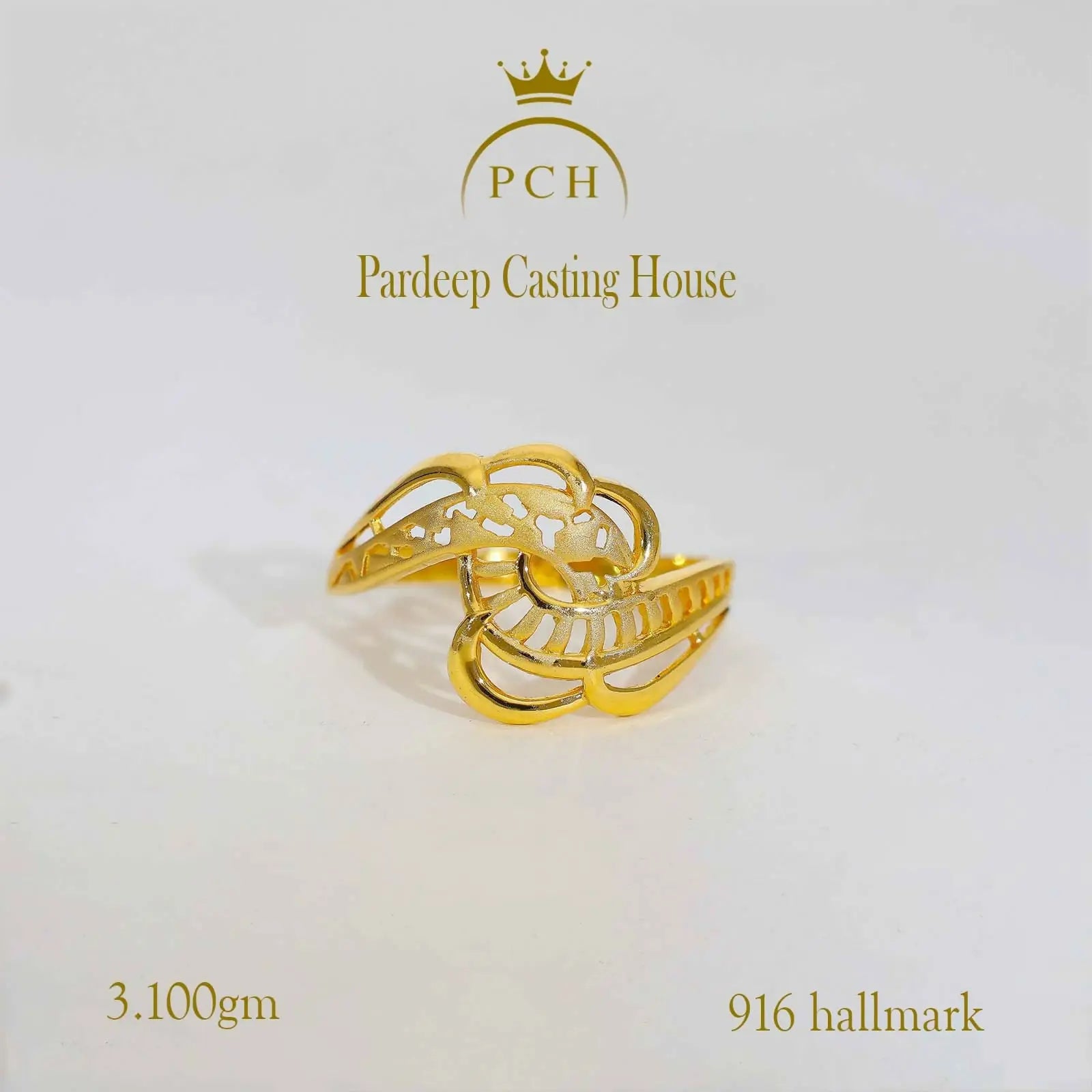 Fancy Leafline Gold Ring Sarafa Bazar India