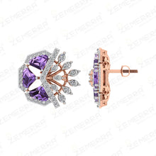 Fashionable 14K Rose Gold Diamond Floral Pendant Set Sarafa Bazar India