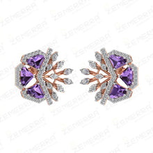 Fashionable 14K Rose Gold Diamond Floral Pendant Set Sarafa Bazar India