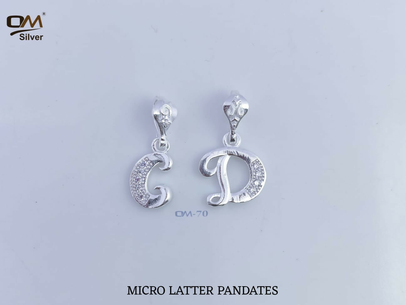 Silver Micro Letter Pendants Sarafa Bazar India