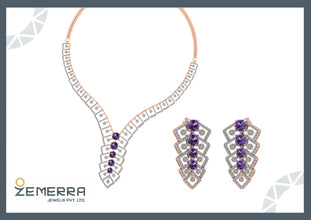 Fine 14K Gold Diamond Necklaces Set Sarafa Bazar India