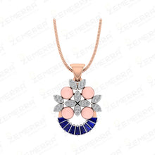 Fine 14K Rose Gold Diamond Pendant Set Today Sarafa Bazar India