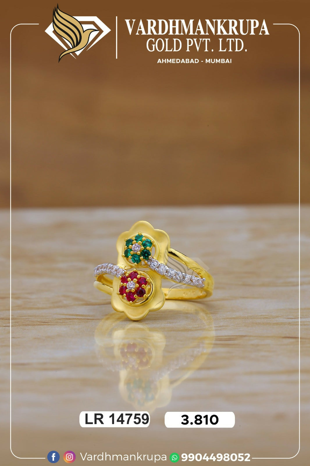 CZ Ladies Ring Sarafa Bazar India