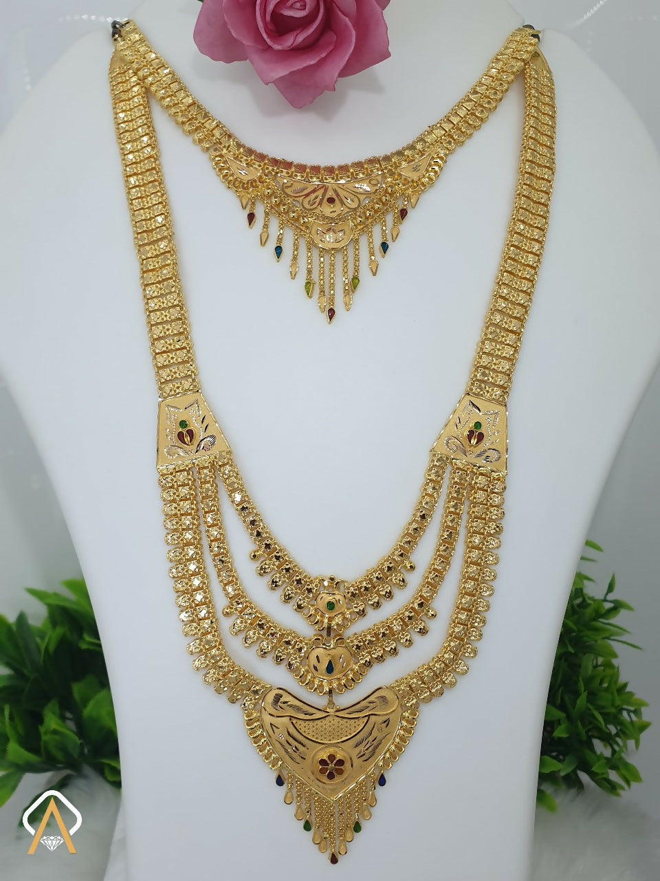 Gold Necklace & Long Set Sarafa Bazar India