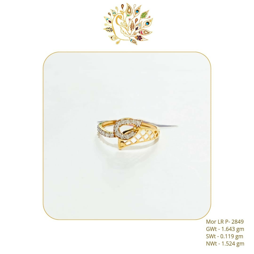 22kt Mor CZ Stoneless Ladies Ring Sarafa Bazar India