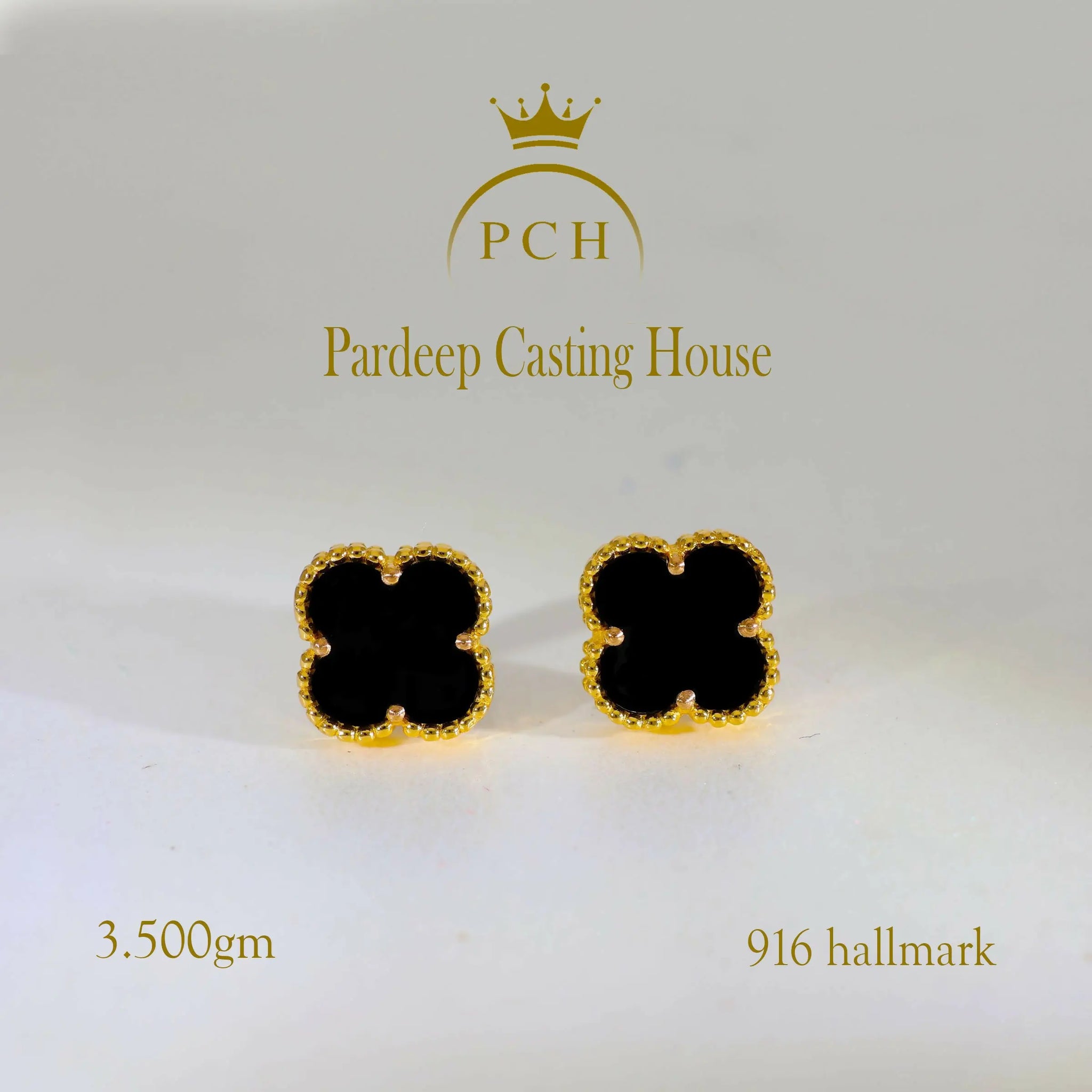 France Luxury Four Leaf Clover Stud Earring Sarafa Bazar India