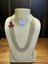 Freshwater Pearl Necklace with Ruby Sidepiece Sarafa Bazar India