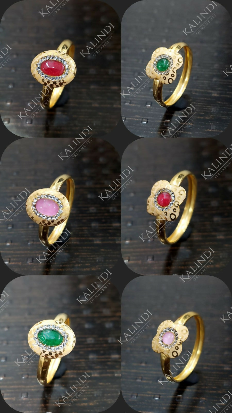 18kt Swaroski Rings Sarafa Bazar India