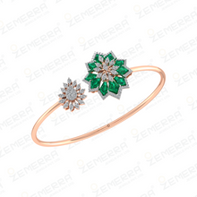 Unique 14K Rose Gold Diamond Floral Bracelets - New Design Sarafa Bazar India