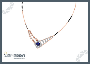 Real Diamond Mangalsutra in 14K Gold Sarafa Bazar India