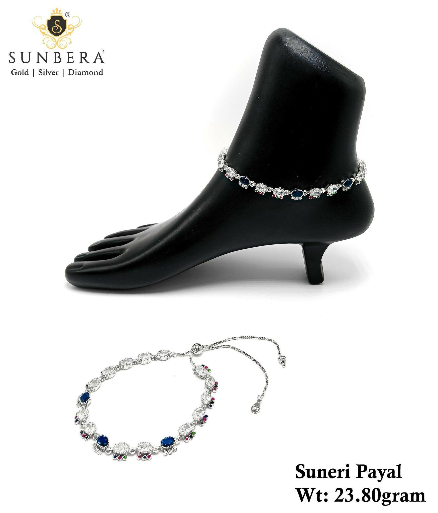 925 Silver Suneri Payal Sarafa Bazar India