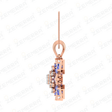 Luxury 14K Rose Gold Diamond Floral Pendant Set For Women Sarafa Bazar India