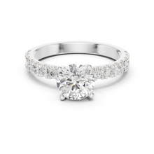 Round Cut Lab Grown Diamond Women's Ring 9Kt White Gold LR-75 Sarafa Bazar India