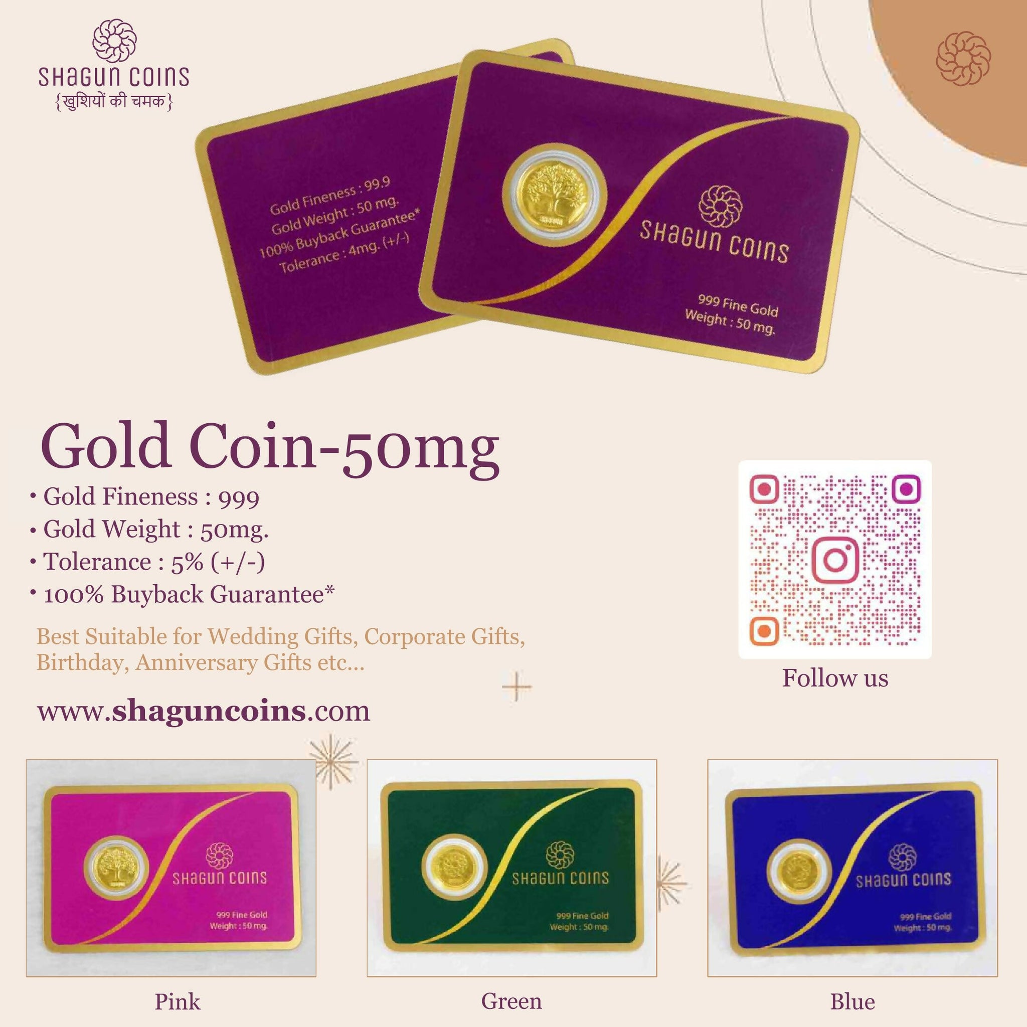 Gold Coin 50 mg Sarafa Bazar India