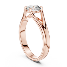 Round Cut Lab Grown Diamond Women's Ring 9Kt Rose Gold LR-8 Sarafa Bazar India