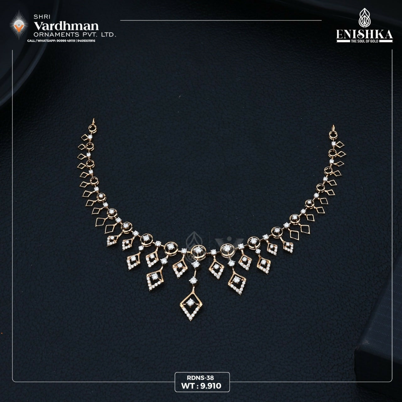 Rose Gold Necklace Sarafa Bazar India