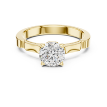 Round Cut Lab Grown Diamond Women's Ring 9Kt Yellow Gold LR-7 Sarafa Bazar India