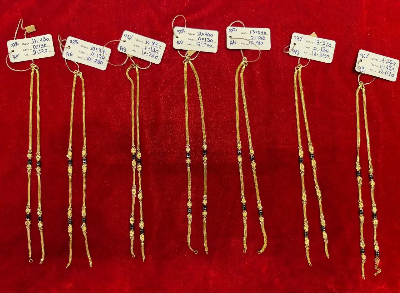 Gold Mangalsutra Chains Sarafa Bazar India