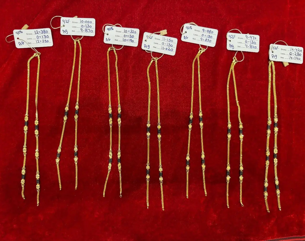 Gold Mangalsutra Chains Sarafa Bazar India