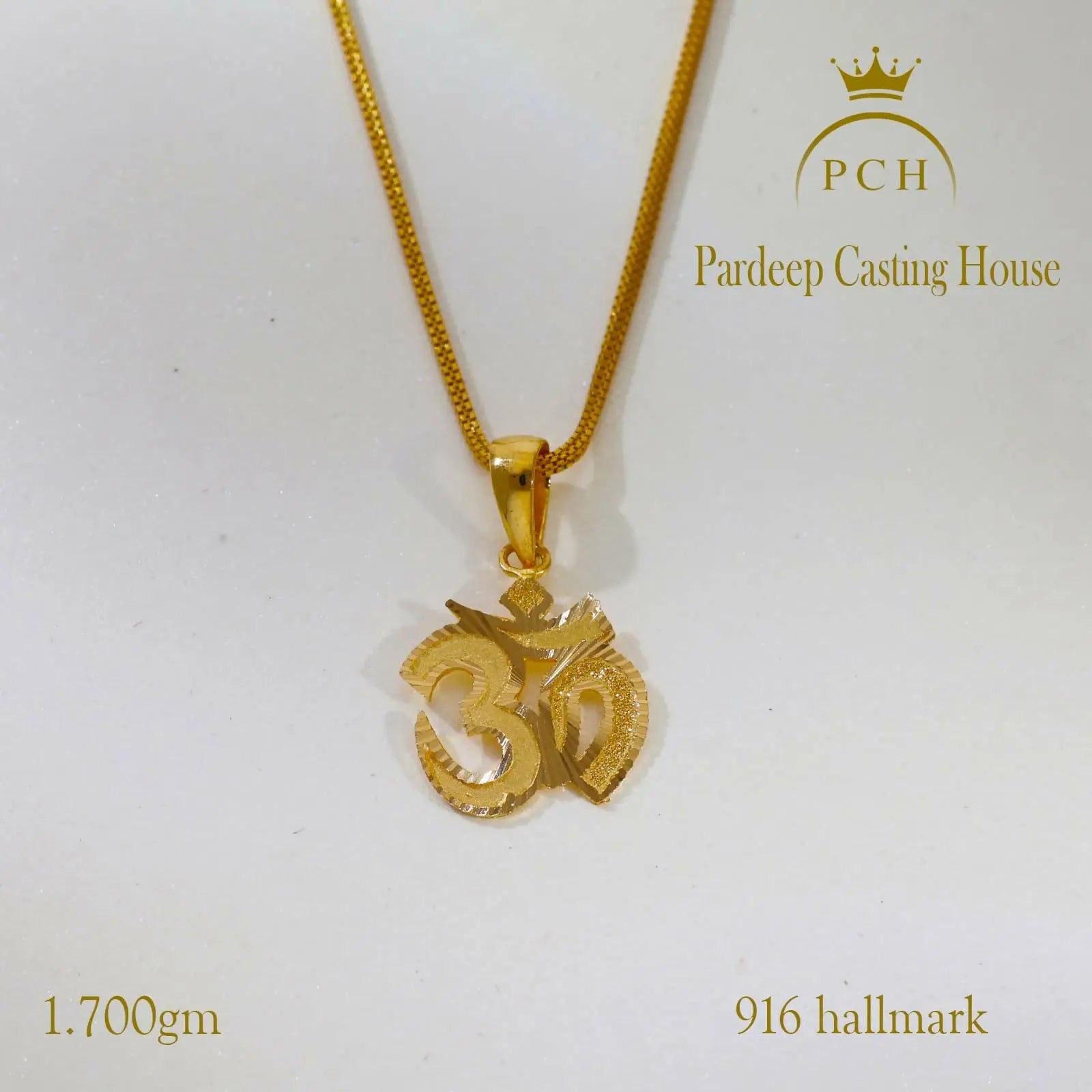 Gold Plated Lord om Pendant Sarafa Bazar India