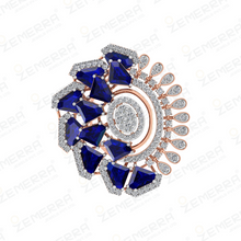 Elegance 14K Rose Gold Diamond Sunburst Statement Ring Sarafa Bazar India