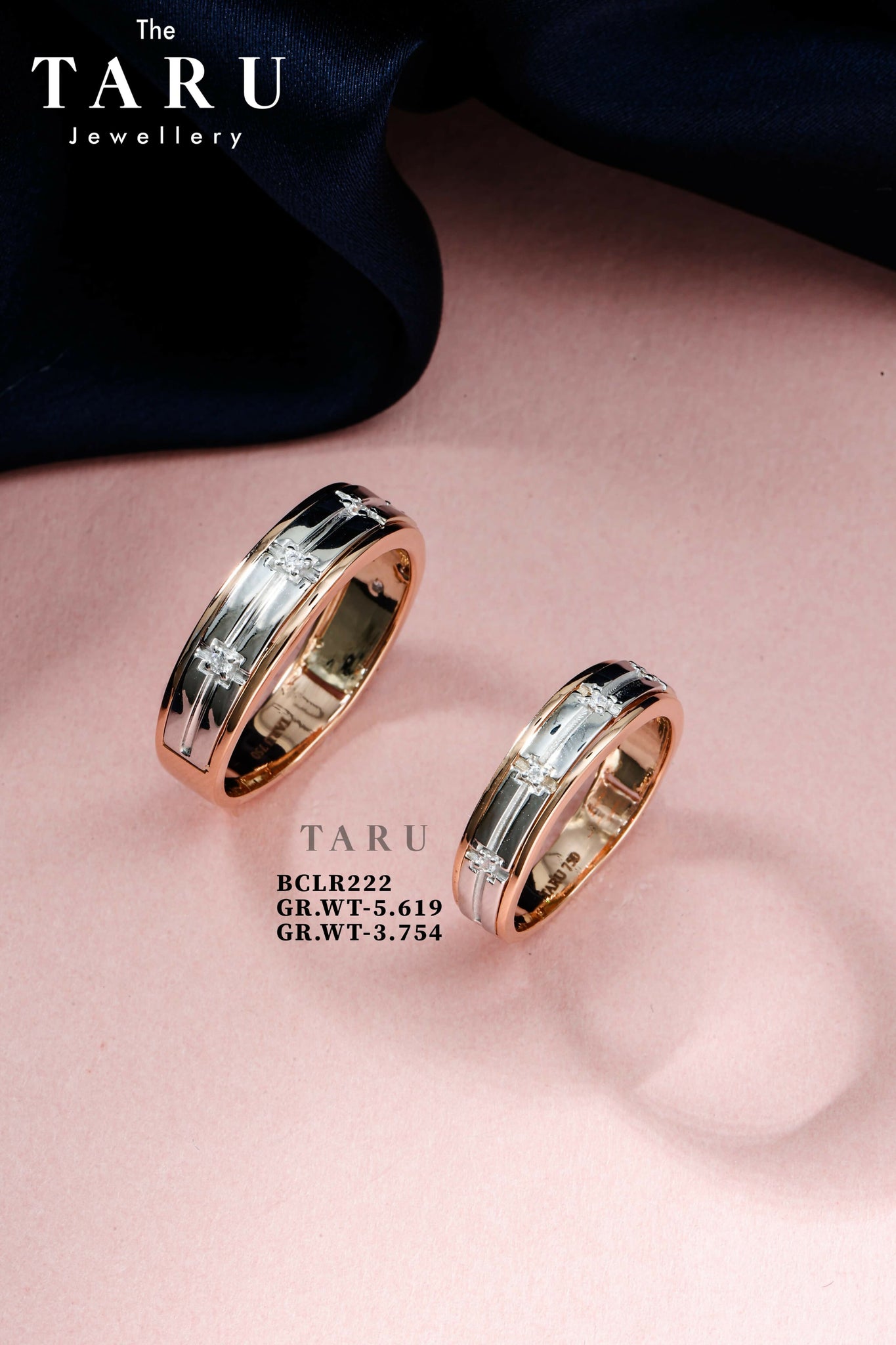 18kt Rose Gold Couple Band Sarafa Bazar India