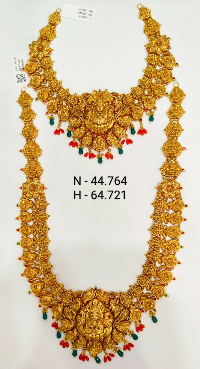 Antique Temple Necklace & Long Set Sarafa Bazar India