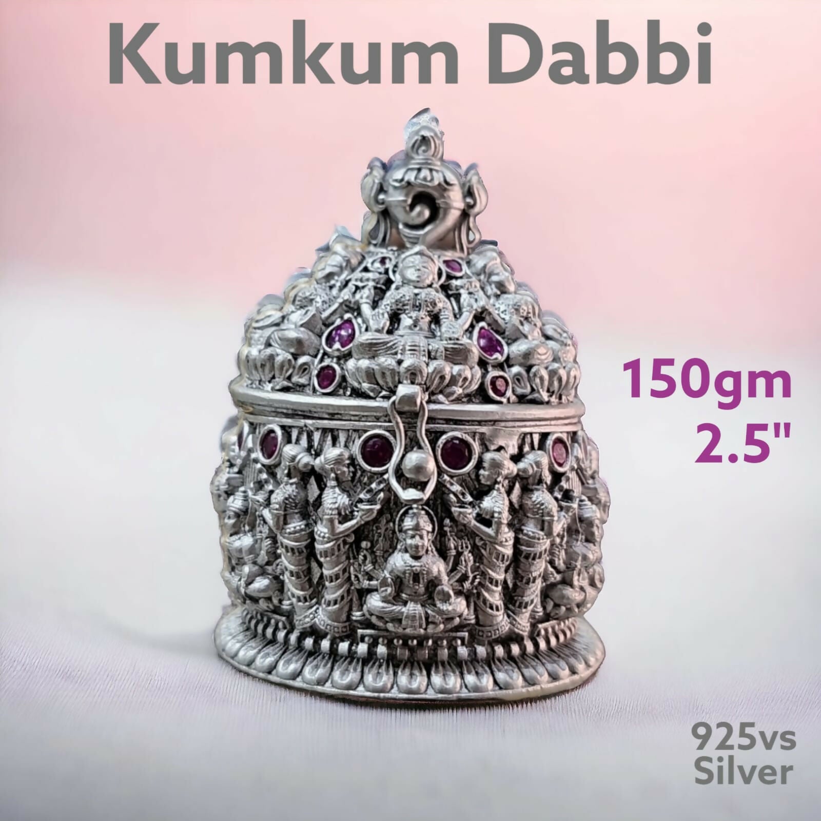 925 Silver Kumkum Dabbi Sarafa Bazar India