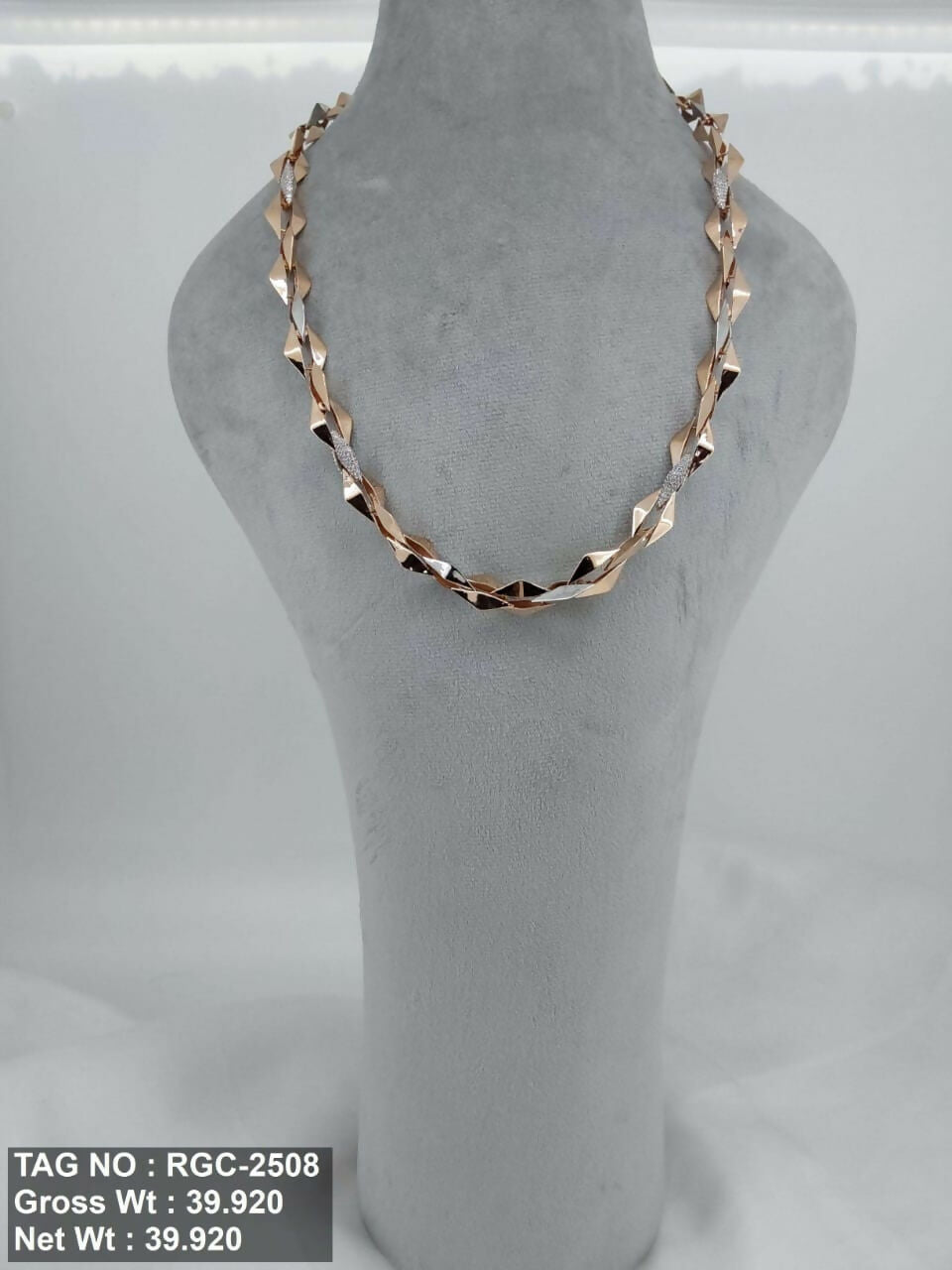 Rose Gold Italian Gents Chain Sarafa Bazar India