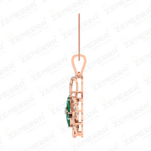 High Quality 14K Gold Diamond Green Floral Pendant Set Sarafa Bazar India