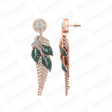Classic 14K Rose Gold Diamond Drop Earrings Sarafa Bazar India