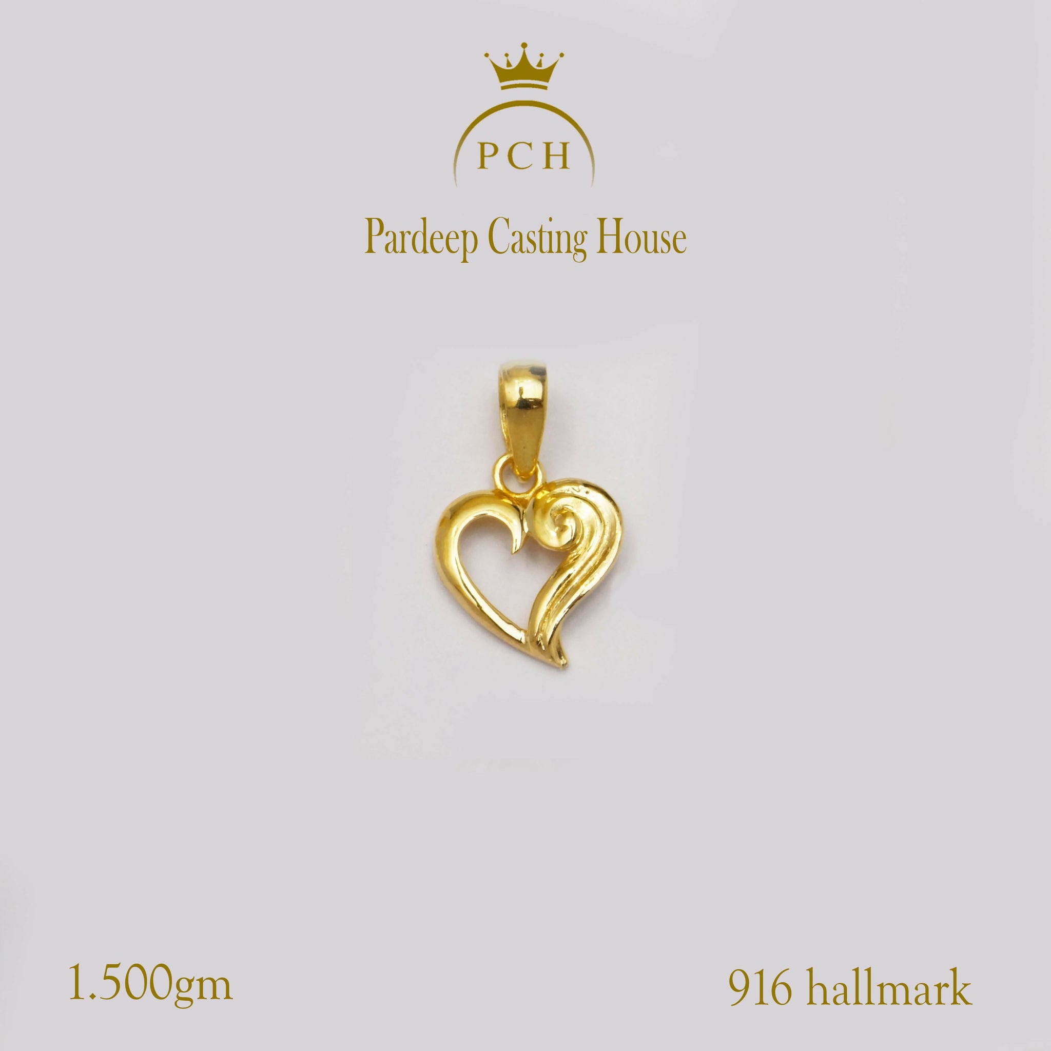 (3) Yellow Gold Heart Pendant