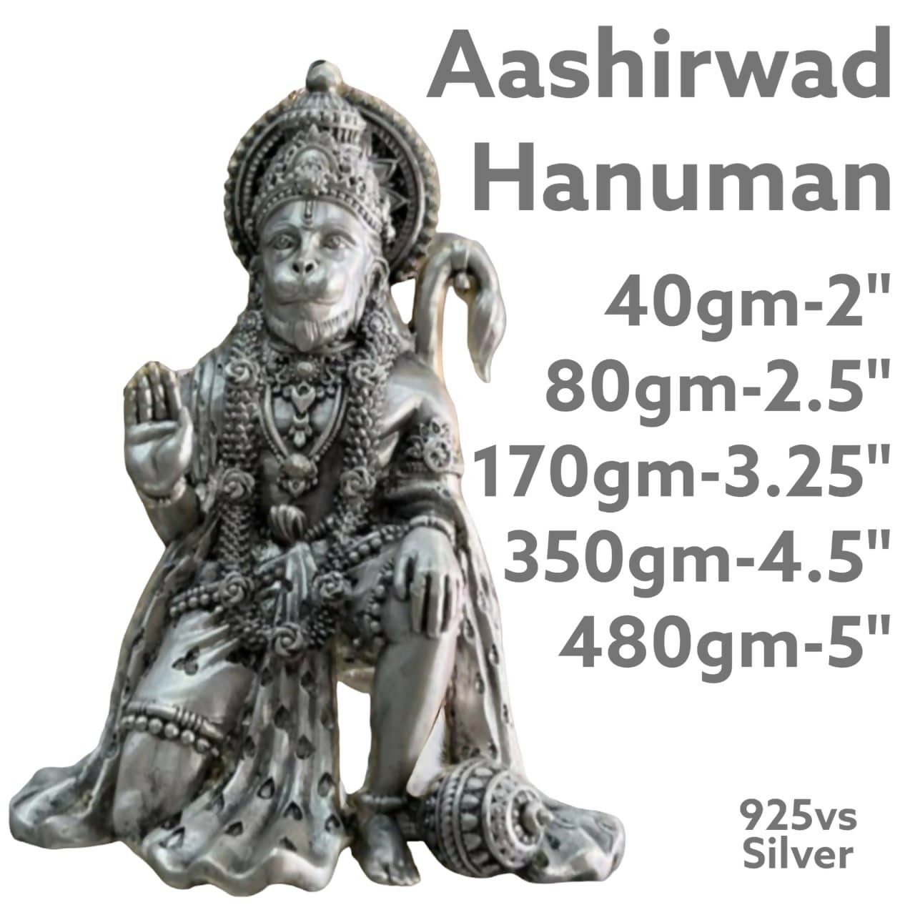 925 Silver Aashirwad Hanuman Sarafa Bazar India