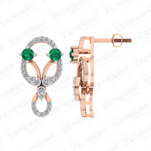 14K Rose Gold Diamond Circular Floral Pendant Set Sarafa Bazar India