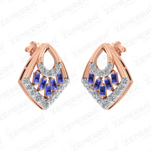 Brilliant 14K Rose Gold Diamond Geometric Drop Pendant Sarafa Bazar India