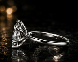 Heart Cut Lab Grown Diamond Women's Ring 9Kt Gold Sarafa Bazar India