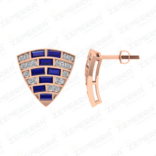 14K Rose Gold Abstract geometric swirl Diamond Pendant Sarafa Bazar India